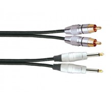 SoundKing R2MJ23 2 x TS-M 6.35mm Jack to 2 x RCA-M Signal Lead (3m)