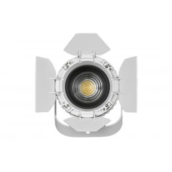 F2X48W - 2 x 48W CW and WW LED Fresnel with 20 - 50 deg Zoom and barn doors included (WHITE CHASSIS)