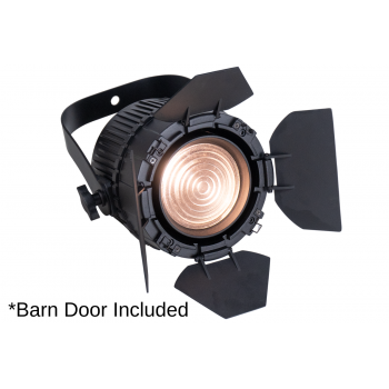 F2X48 - 2 x 48W CW and WW LED Fresnel with 20 - 50 deg Zoom and barn doors included