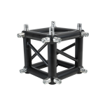 T3BCBK - Trussing 290mm box truss cube - half spigots on 3 sides - Black