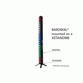 Event Lighting Lite XSTANDM8 - 'X' floor stand with M8 thread to suit BAR24X4L + various fixtures
