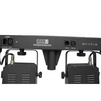 Event Lighting Lite PARBAR4QUAD - Par Bar with 4 Heads of 5x 8W RGBW and Wireless Foot Controller
