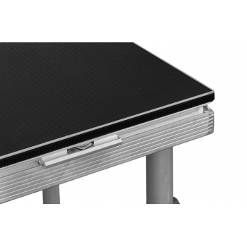 ST2412 - 2440 x 1220 stage top with rail lock system and recessed stage skirt velcro and leg storage clips