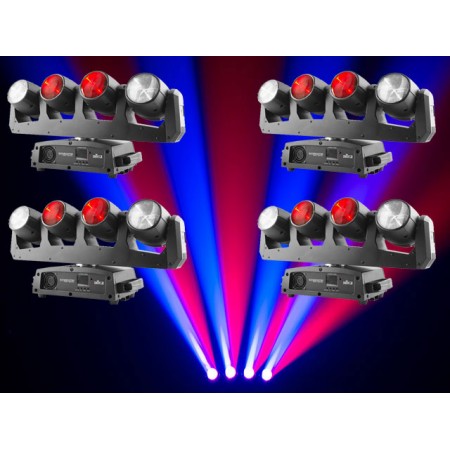 Intimidator Wave 360 - 4 x 12W RGBW LED Moving Heads on one moving base Package: 4 x intwave360