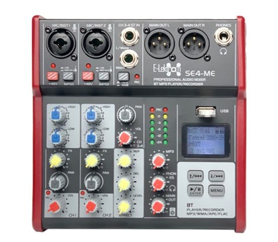 2 Mic / 4 Stereo Mixer with Bluetooth/USB playback