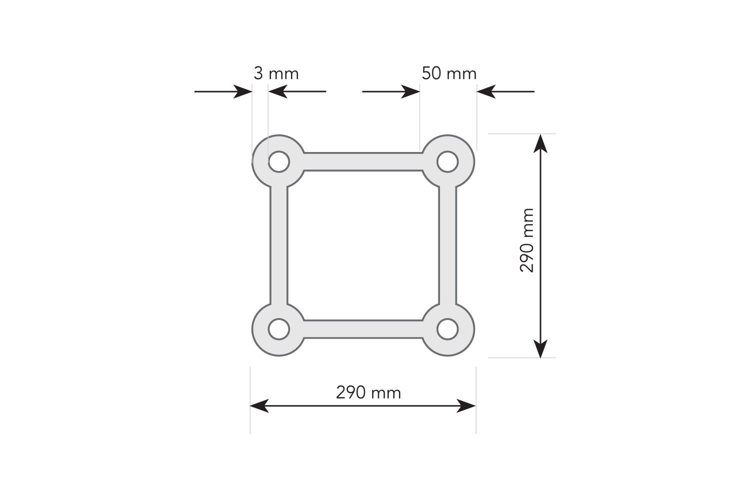 T3BD3BK - 290mm Diagonal Truss - Black 3m - Image 3