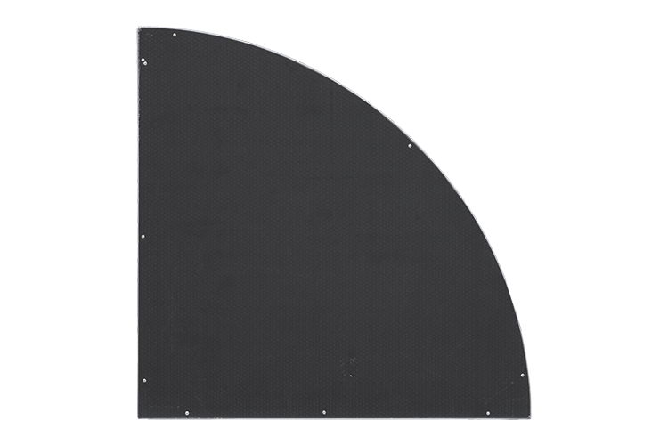 ST1212ARC - 1220mm Quarter Circle Stage Top with rail lock system & recessed stage skirt velcro