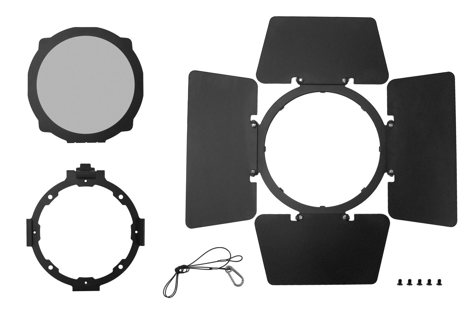 PAR12BDKIT-WH - Rotatable Barn Doors with base, gel frame, frost and safety loop for PAR12 Series (White) - Image 2