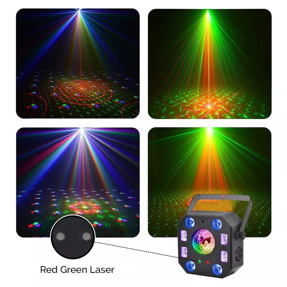 CR-Lite Penta Flash 5-in-1 DJ Disco LED Laser Strobe Effect Light for Parties - Image 3